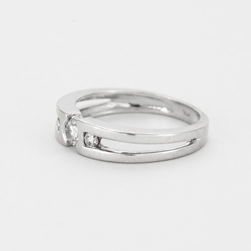 Bague 54 Bague or gris et diamants 58 Facettes DV5390-8-54-3