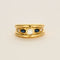 Bague en or jaune, saphir et diamants