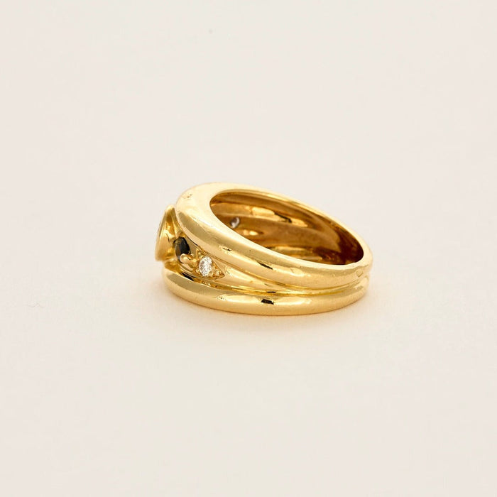 Bague 55 Bague en or jaune, saphir et diamants 58 Facettes DV5140-3-DV0736-1