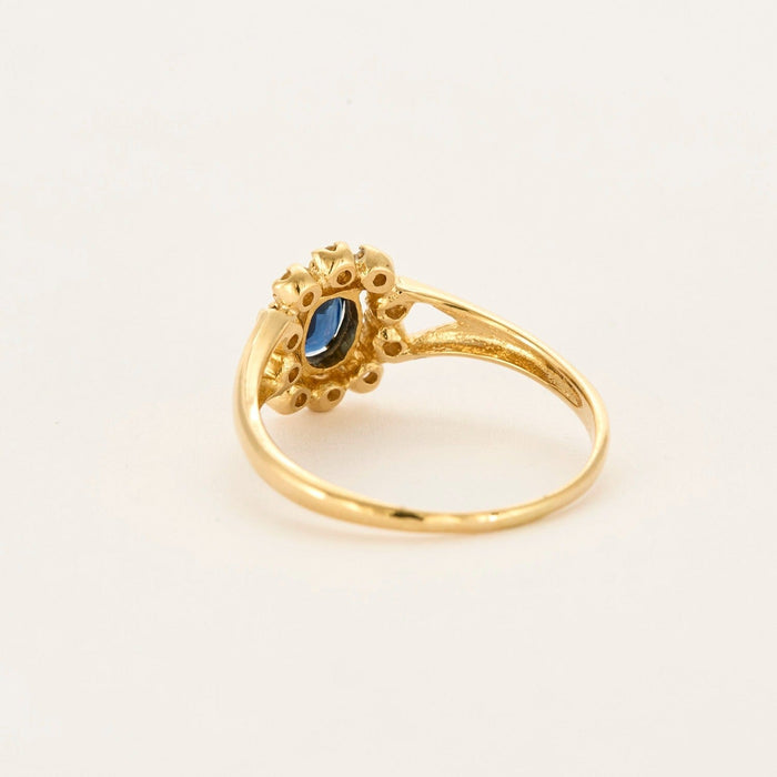 Bague 59 Bague en or jaune saphir diamants 58 Facettes DV0687-3-59-2