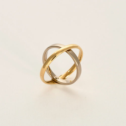 CHARLOTTE CHESNAIS - Ellipse Bold - Bague or jaune et or gris