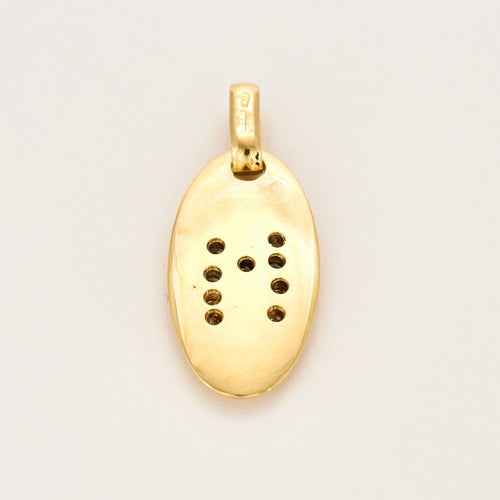Pendentif 3.9 x 1.9 Pendentif "M" ovale or jaune 18K et diamants 58 Facettes DV0710-2-3-4