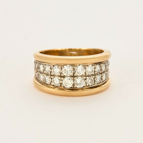 Bague 54 Bague bandeau en or jaune 18K et diamants 58 Facettes DV0710-54-3
