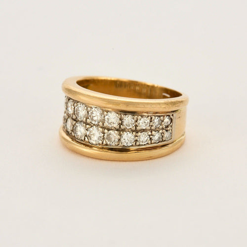 Bague 54 Bague bandeau en or jaune 18K et diamants 58 Facettes DV0710-54-3