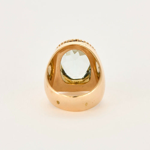 Bague 46 Bague en or jaune et  Aigue-Marine ovale facettée 58 Facettes DV4605-2