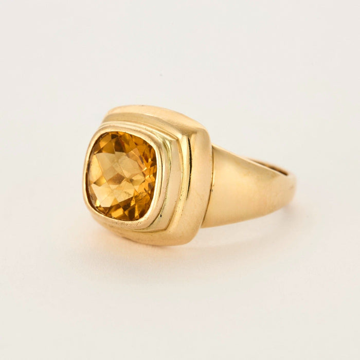 Bague 57 Bague en or jaune et citrine coussin 58 Facettes DV5199-7