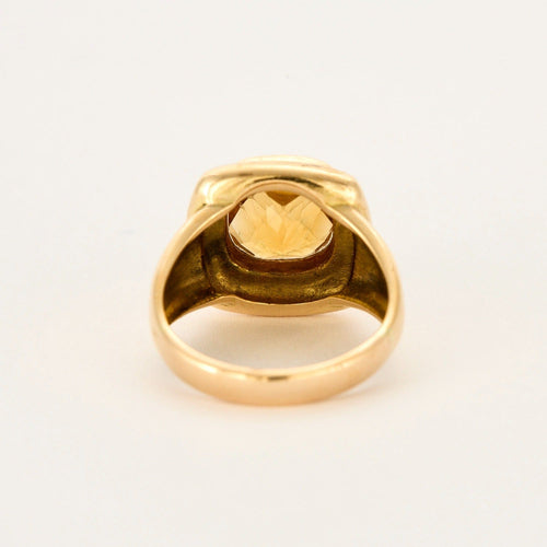 Bague 57 Bague en or jaune et citrine coussin 58 Facettes DV5199-7