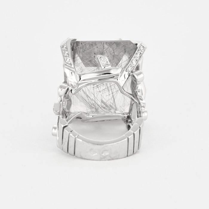 Bague 51 CHANEL - Cristaux glacés - Bague or gris, diamants, quartz 58 Facettes DV0615-2-51-2