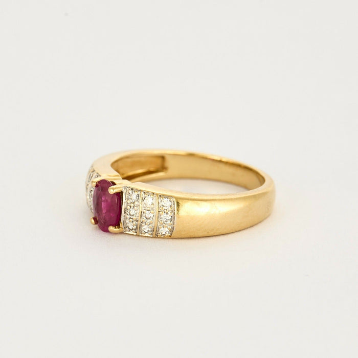 Bague 54 Bague jonc or jaune, rubis et diamants 58 Facettes DV4440-6