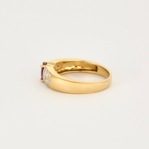 Bague 54 Bague jonc or jaune, rubis et diamants 58 Facettes DV4440-6