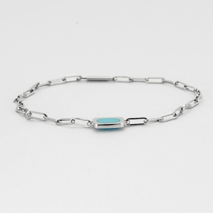 Bracelet DINH VAN - Impression - Bracelet en or gris et turquoise 58 Facettes DV0721-4