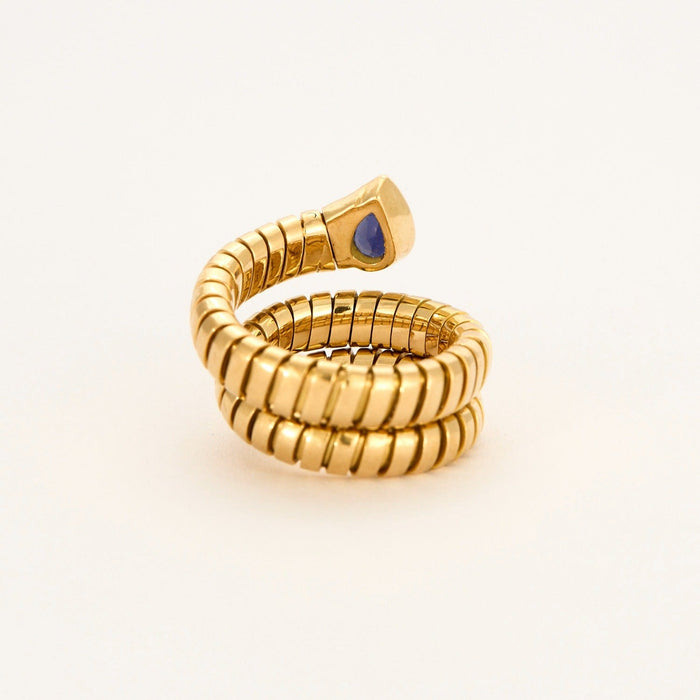 Bague 50 BULGARI - Serpenti - Bague or jaune, saphir 58 Facettes DV5568-2