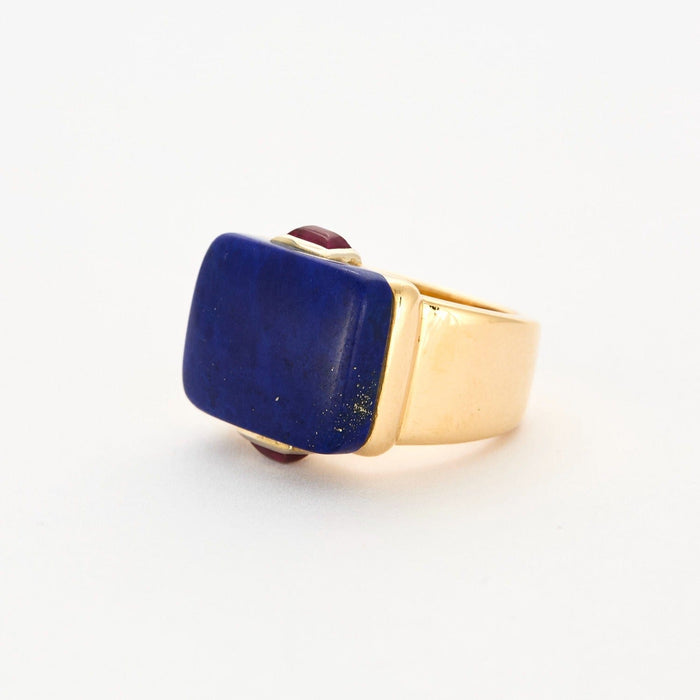 Bague 53 FRED - Bague en or jaune lapis-lazuli et rubis 58 Facettes DV2998-2