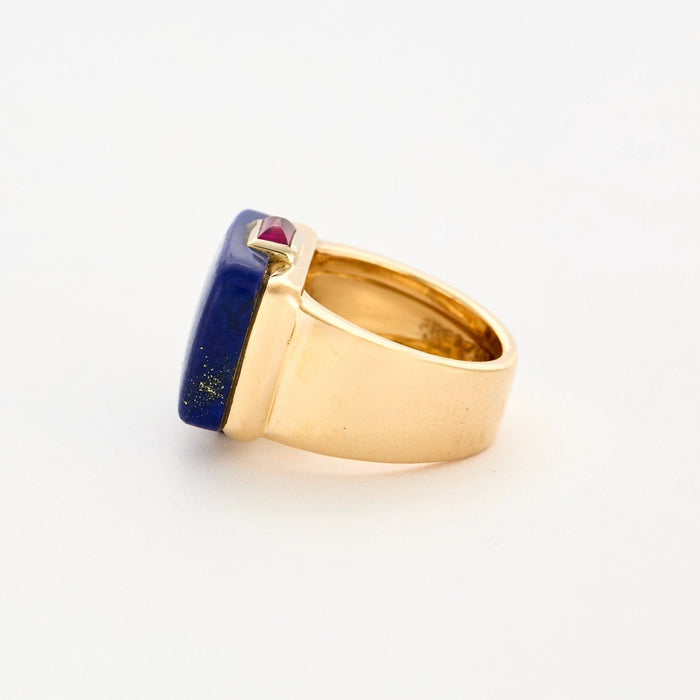 Bague 53 Bague Fred en or jaune lapis-lazuli et rubis 58 Facettes DV2998-2