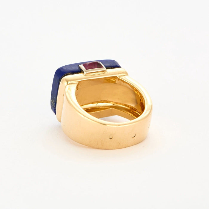 Bague 53 FRED - Bague en or jaune lapis-lazuli et rubis 58 Facettes DV2998-2