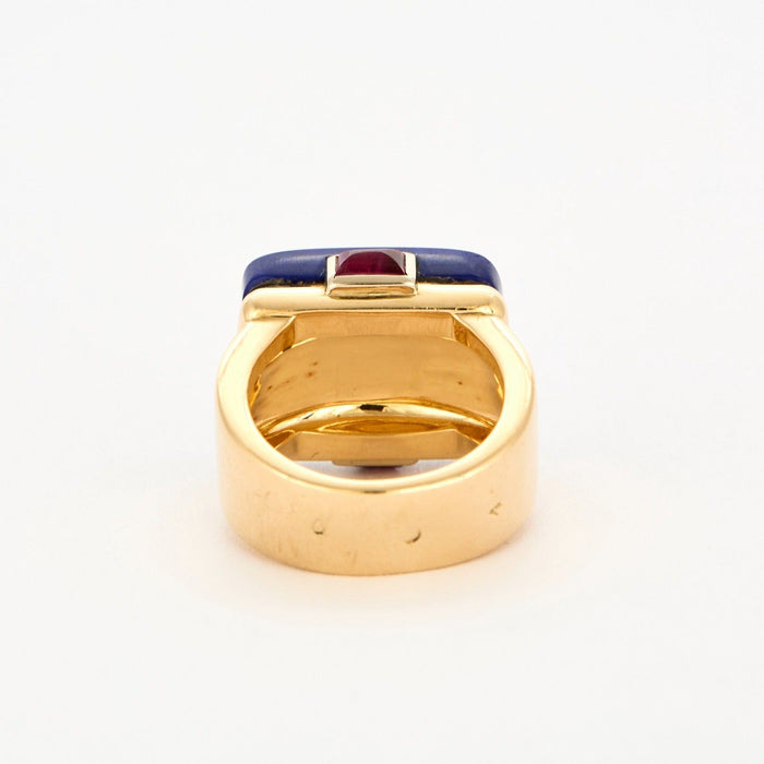 Bague 53 Bague Fred en or jaune lapis-lazuli et rubis 58 Facettes DV2998-2