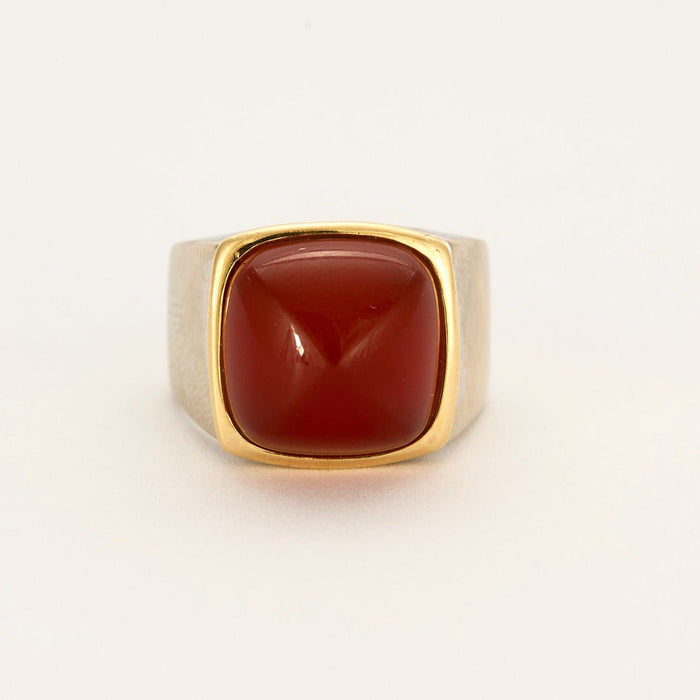 Bague 55 Fred, "Pain de Sucre" - Bague deux ors,  cornaline. 58 Facettes DV2998-3