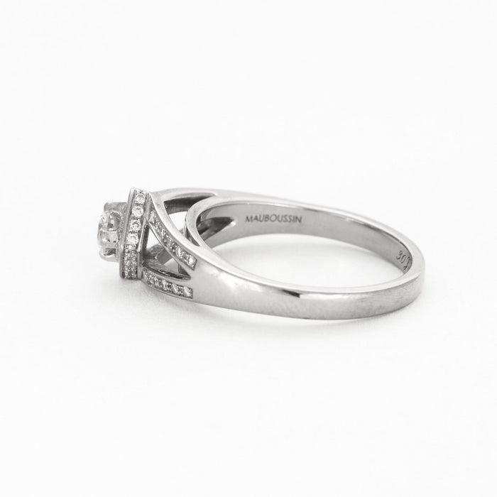 Bague 50 Mauboussin Solitaire Love my Love N°3 or gris et diamants 58 Facettes DV5365-1