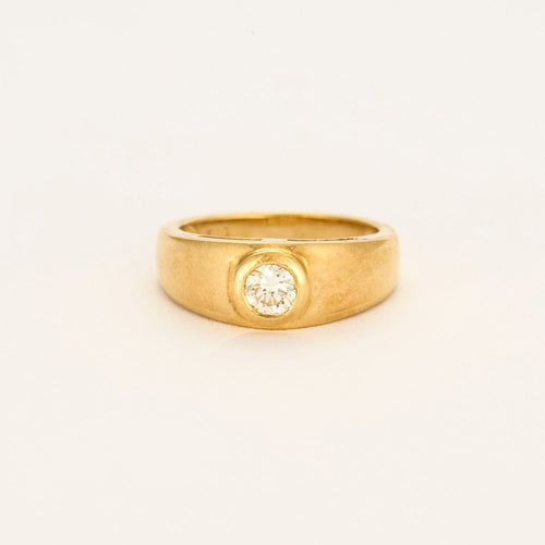 Bague 52 Bague jonc en or jaune et  diamant 58 Facettes DV6202-1