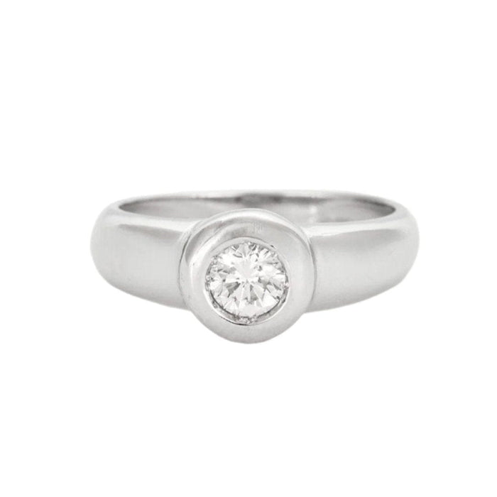 Bague 54 Bague jonc en or gris diamant 58 Facettes DV6202-2-54-3