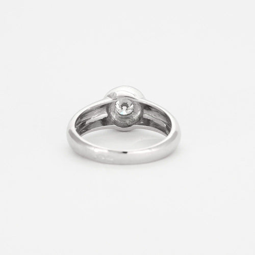 Bague 54 Bague jonc en or gris diamant 58 Facettes DV6202-2-54-3