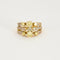 Bague bandeau à trois corps, 2 tons d'or et diamants