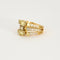 Bague bandeau à trois corps, 2 tons d'or et diamants