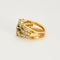 Bague bandeau à trois corps, 2 tons d'or et diamants