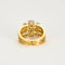 Bague bandeau à trois corps, 2 tons d'or et diamants