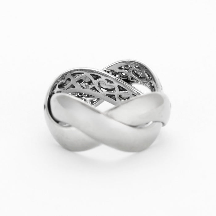 POIRAY - Braid - Ring in white gold and diamonds