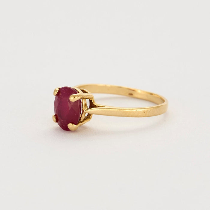 Bague 53 Bague en or jaune et rubis 58 Facettes DV0687-8-53-2