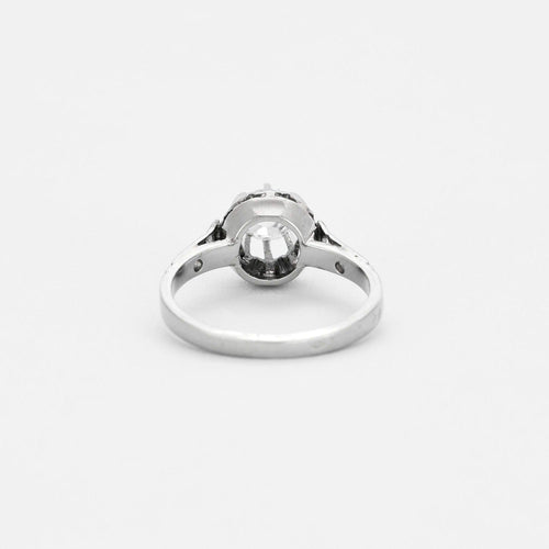 Bague 48 Bague solitaire platine, or gris et diamants 58 Facettes DV0687-6-48-2