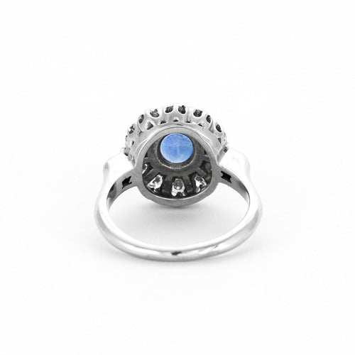 Bague 51 Bague en or gris saphir et diamants 58 Facettes DV4007-1