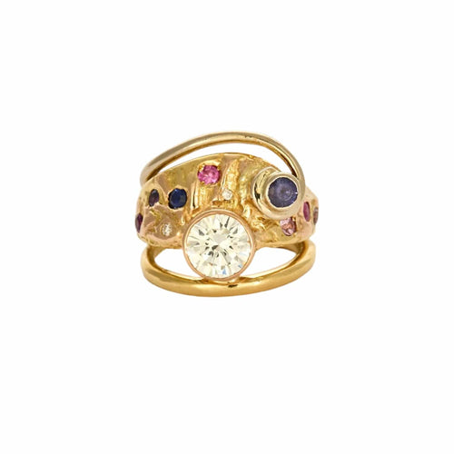 Bague 56 Bague moderniste or jaune et diamant 2,03 carats 58 Facettes DV0729-1-56-3