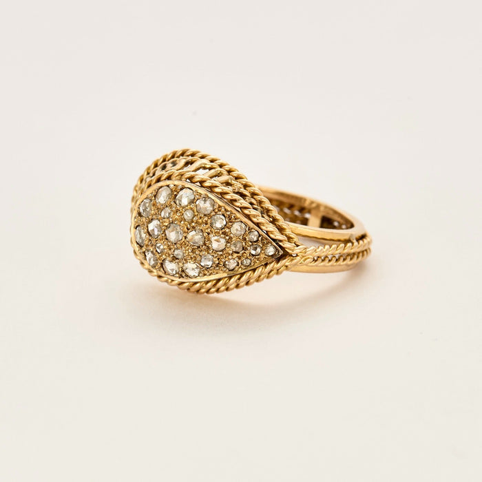 Yellow gold and diamond ring