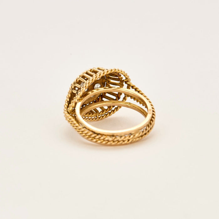 Yellow gold and diamond ring