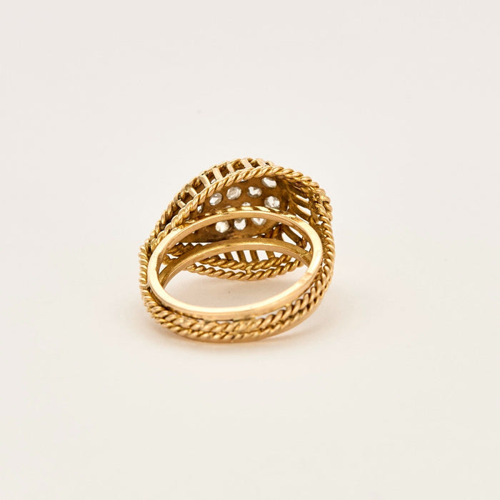 Yellow gold and diamond ring