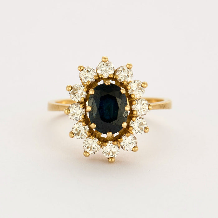 Ring Daisy, sapphire and diamonds