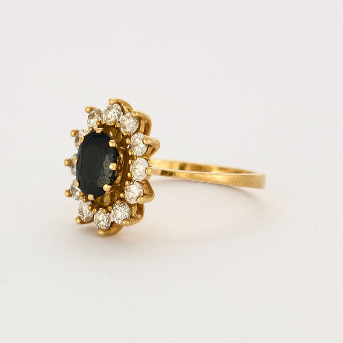 Ring Daisy, sapphire and diamonds