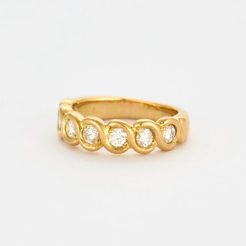 Bague 52 Bague tressée or jaune et diamants 58 Facettes DV0726-4-52-1