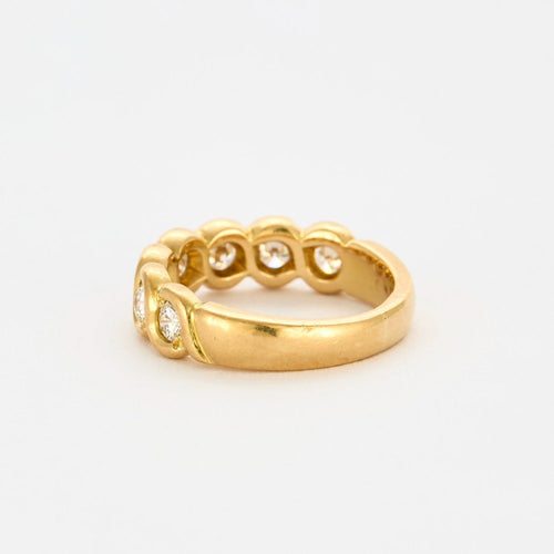 Bague 52 Bague tressée or jaune et diamants 58 Facettes DV0726-4-52-1