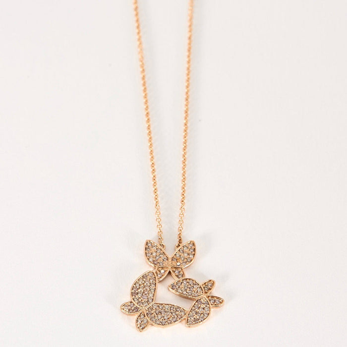 Collier Pendentif or rose, motif papillon 58 Facettes DV2241-2