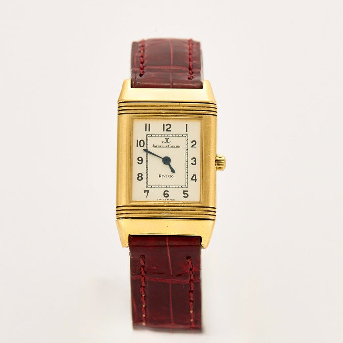 Montre Jaeger-LeCoultre - Montre Reverso Or jaune et cuir bordeaux  58 Facettes DV0612-8