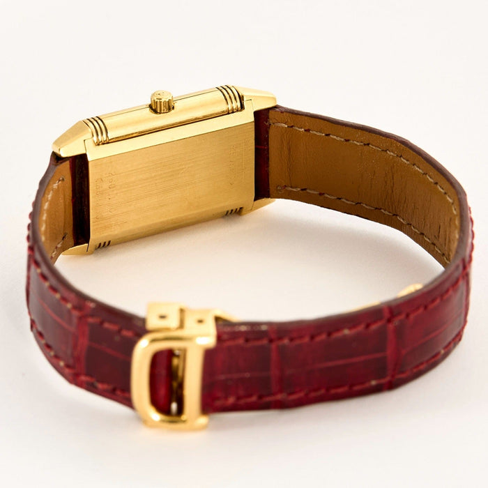 Montre Jaeger-LeCoultre - Montre Reverso Or jaune et cuir bordeaux  58 Facettes DV0612-8