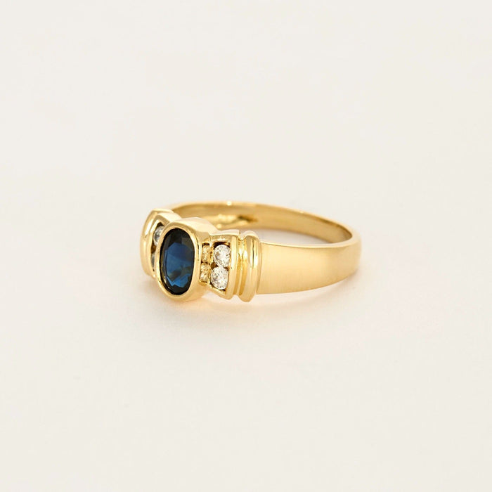 Bague 52 Bague or jaune, saphir 58 Facettes DV0726-7-52-1