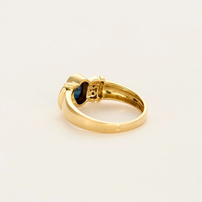 Bague 52 Bague or jaune, saphir 58 Facettes DV0726-7-52-1