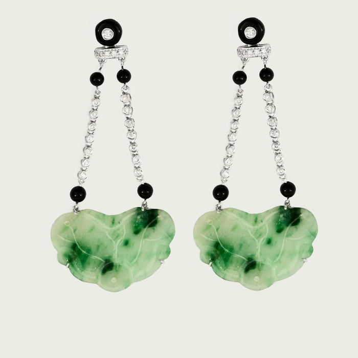 Boucles d'oreilles 5cm Pendants d'oreilles, jade, onyx et diamants 58 Facettes DV0671-16-5CM