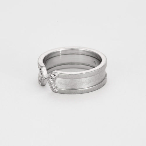 Bague 53 CARTIER - C de Cartier - Bague or gris et diamants 58 Facettes DV5845-1