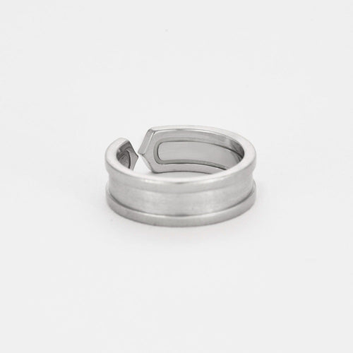 Bague 53 CARTIER - C de Cartier - Bague or gris et diamants 58 Facettes DV5845-1