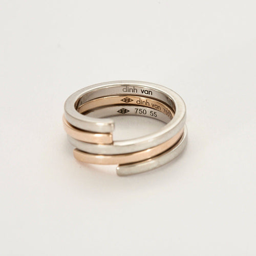 Bague 55 DINH VAN - Duo Spirale Double Bagues 58 Facettes DV0736-1-DV0882-1